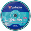 Picture of Verbatim DVD-RW 4.7Gb 4X Spindle 25 No 43639 Blank DVD rewritable