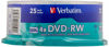 Picture of Verbatim DVD-RW 4.7Gb 4X Spindle 25 No 43639 Blank DVD rewritable