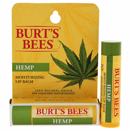 Picture of Burts Bees 100% Natural Origin Moisturizing Lip Balm, Hemp with Beeswax, 0.15 Oz