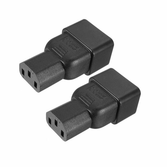 Picture of uxcell AC125V/15A AC250V/10A IEC320 Male C20 to Female C13 Power Socket Adapter 2 Pcs