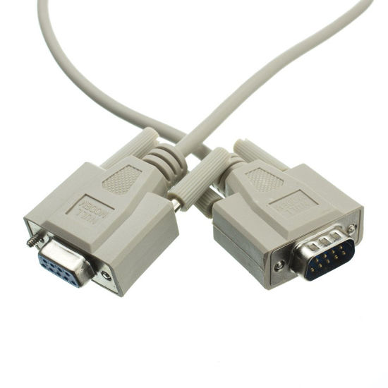 Picture of CableWholesale Null Modem Cable, DB9 Male to DB9 Female Serial Cable, UL Rated, 8 Conductor, Beige, DB9 Serial Null Modem Cable Male to Female, 6 Feet