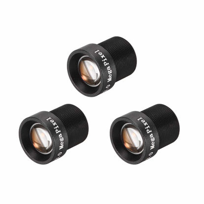 Picture of uxcell 3 Pcs CCTV Camera Lens 8mm Focal Length 3MP F2.0 1/3 Inch Wide Angle for CCD Camera