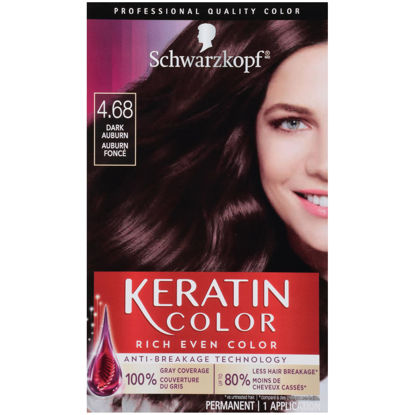 Picture of Schwarzkopf Keratin Color Permanent Hair Color Cream, 4.68 Dark Auburn, 1 Kit