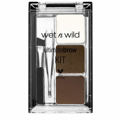 Picture of Wet N Wild Ultimate Eyebrow Makeup Kit, Eyebrow Powder Dark Brown, Brow Hair Removal Tweezers, Wax, Brush