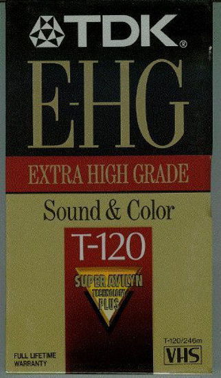 Picture of TDK E-HG Extra High Grade T-120 Video Cassette Tapes - Super Avilyn Technology PLUS