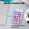 Picture of Seaciyan Wireless Number Pad, Ergonomic Cute Colorful Retro Mini Portable Numeric Keypad, 2.4G Cordless External Keyboard for Computer, Laptop (Purple)