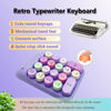 Picture of Seaciyan Wireless Number Pad, Ergonomic Cute Colorful Retro Mini Portable Numeric Keypad, 2.4G Cordless External Keyboard for Computer, Laptop (Purple)
