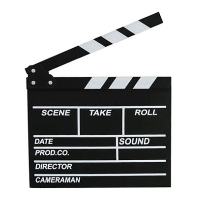 Picture of Movie Film Clap Board,Dry Erase Black Wooden Clapper Board Clapper Board Wooden Film Movie Clapboard Accessory Action Scene Slateboard for Director Hollywood Camera Film Studio