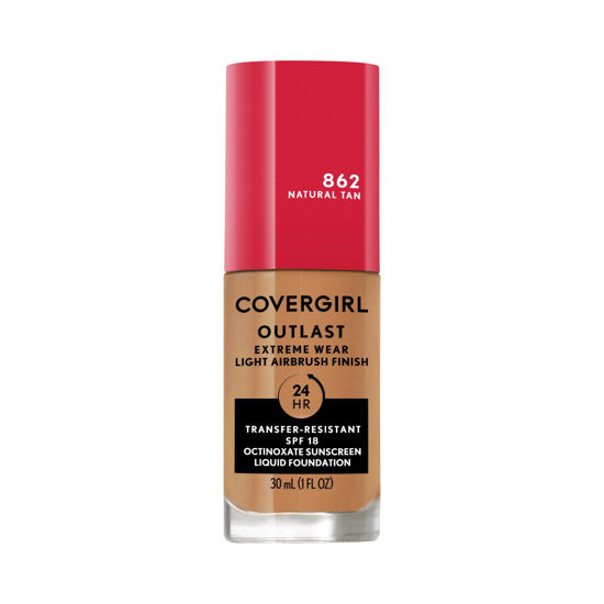 Picture of Covergirl Outlast Extreme Wear 3-in-1 Full Coverage Liquid Foundation, SPF 18 Sunscreen, Natural Tan, 1 Fl. Oz.