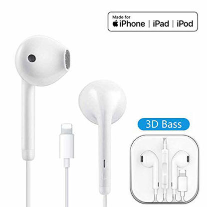 Picture of iPhone Earphones with Lightning Connector,Headphones Earbuds in-Ear with Mic Controller Compatible with iPhone 11/11 Pro/iPhone X/XS/XS Max/XR iPhone 8/8 Plus/ 7/7 P/iPad-Plug and Play