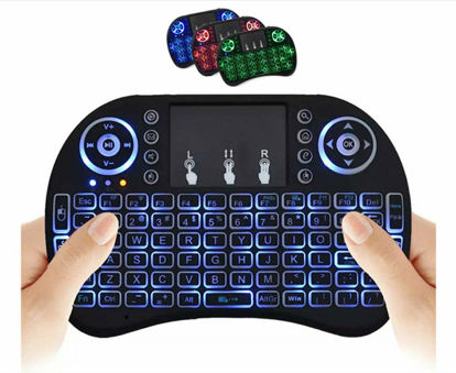 Picture of Wireless Mini Keyboard Remote Control Touchpad Mouse Combo Controller with RGB Backlit for Smart TV Android TV Box PC IPTTV 2.4GHz