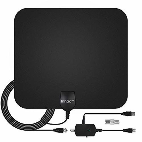 Picture of TV Antenna - HDTV Antenna Support 4K 1080P, 60-120 Miles Range Digital Antenna for HDTV, VHF UHF Freeview Channels Antenna with Amplifier Signal Booster, 16.5 Ft Longer Coaxial Cable