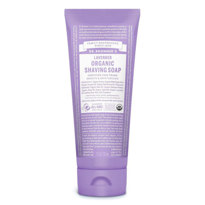 Picture of Dr. Bronner's - Organic Shaving Soap (Lavender, 7 Ounce) - Certified Organic, Sugar and Shikakai Powder, Soothes and Moisturizes for Close Comfortable Shave, Use on Face, Underarms and Legs