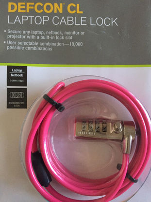 Picture of Defcon CL Laptop Cable Lock with Combination - 6.5 feet - Pink