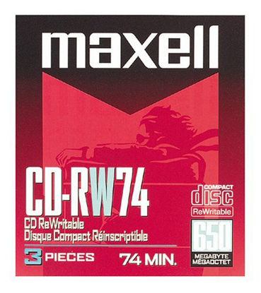 Picture of Maxell(R) CD-RW, 650MB/74 Minutes, 1x-4x, Pack of 3