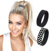 Picture of PONY-O Revolutionary Hair Tie Alternative Ponytail Holders - 2 Pack Polka Dot and Black Original Patented Hair Styling Accessories - Medium PONY-O for Fine to Normal Hair or Slightly Thick Hair