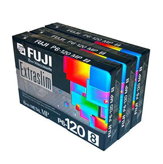 Picture of Fuji 8mm Metal MP Extraslim Videocassette P6-120MP Digital8 - 3 Pack