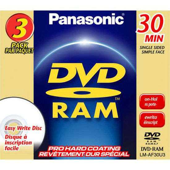 Picture of Panasonic LM-AF30U3 8CM Rewritable DVD-RAM for Camcorders (3 Pack)