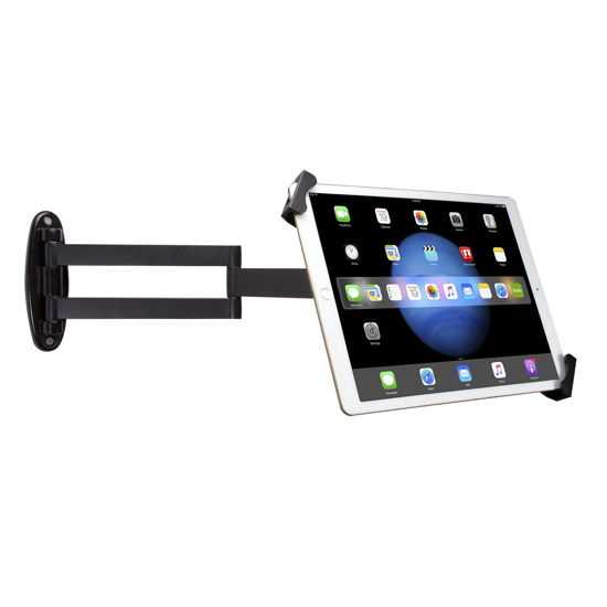 Picture of Security Wall Mount - CTA Articulating Arm Tablet Holder with 360-Degree Rotation for iPad 10th Gen 10.9-inch - iPad 7th/8th/9th Gen 10.2-inch - iPad Pro 12.9-inch & 7-13" Tablets - Black (PAD-ASWM)