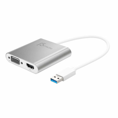 Picture of j5create USB to HDMI VGA Multi-Monitor Adapter - Supports Resolutions up to 2048 x 1152 - Compatible with Windows and Mac with USB Type-A 3.0 Port (JUA360)