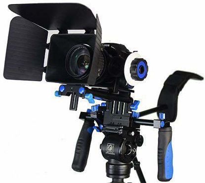 Picture of Morros DSLR Rig Movie Kit Shoulder Mount Rig with Follow Focus and Matte Box for All DSLR Cameras and Video Camcorders