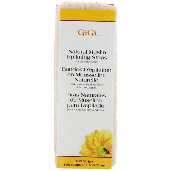 Picture of GiGi Small Natural Muslin Epilating Strips for Hair Waxing/Hair Removal, 100 Strips