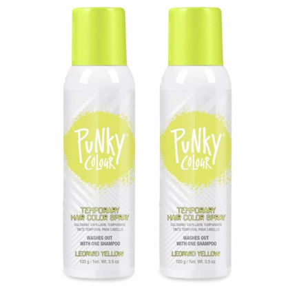 Picture of Punky Temporary Hair Color Spray, Leopard Yellow, Fast-Drying, Non-Sticky, Non-Damaging, Travel Size Hair Dye for Instant Vivid Hair Color, 3.5 oz, 2-Pack