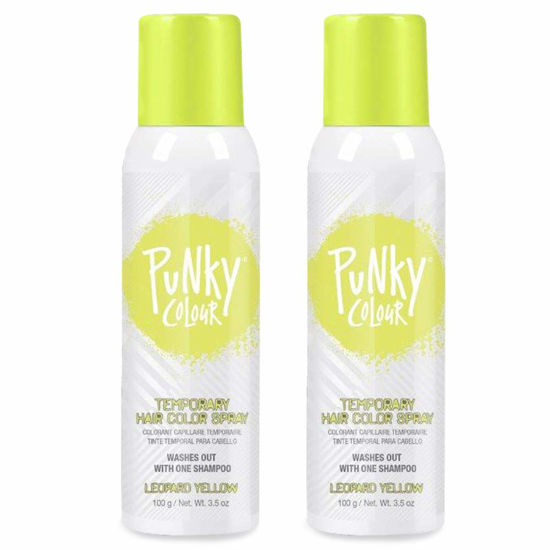 Picture of Punky Temporary Hair Color Spray, Leopard Yellow, Fast-Drying, Non-Sticky, Non-Damaging, Travel Size Hair Dye for Instant Vivid Hair Color, 3.5 oz, 2-Pack