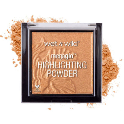 Picture of Wet n Wild MegaGlo Highlighting Powder, Highlighter Makeup, Shimmer Glow, Deep Gold Awesome Blossom