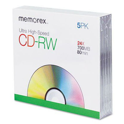 Picture of Memorex Ultra High Speed CD-RW 5 Pack - 24X