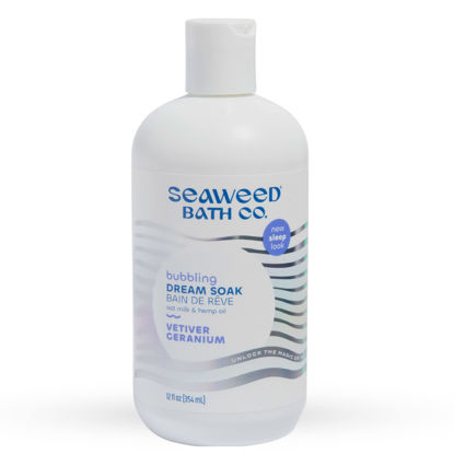 Picture of Seaweed Bath Co. Bubbling Dream Soak, Vetiver Geranium Scent, 12 Ounce, Sustainably Harvested Seaweed, Oat Milk, Hemp Oil