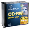 Picture of Imation IMN40955 CD Rewritable Media, CD-RW, 4X, 700 MB, 10 Pack Slim Jewel Case, Retail