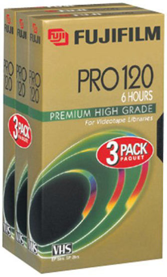 Picture of Fuji PRO T-120 High-Grade Recordable VHS Cassette Tapes (3 Pack)