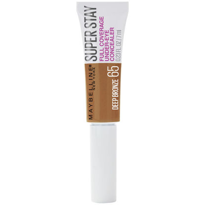 Picture of Maybelline New York Super Stay Super Stay Full Coverage, Brightening, Long Lasting, Under-eye Concealer Liquid Makeup For Up To 24H Wear, With Paddle Applicator, Deep Bronze, 0.23 fl. oz., 65 Deep Bronze