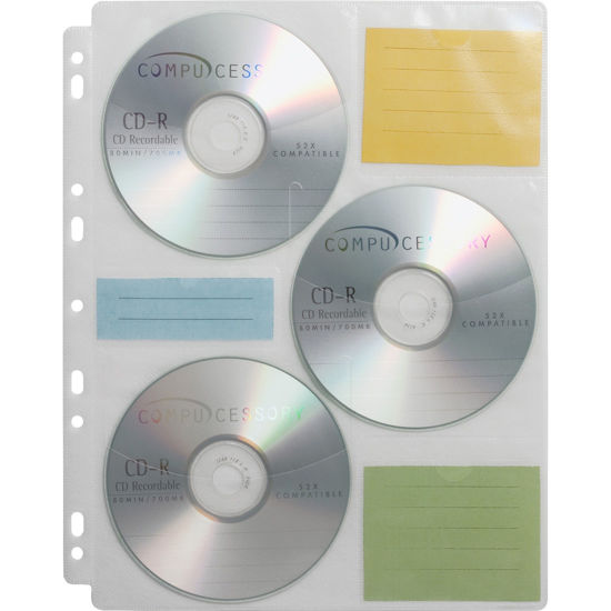 Picture of Compucessory 22297 Cd Media Binder Storage Pages 25 Refill Pages/Pk