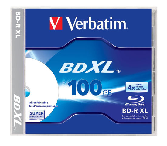 Picture of Verbatim BDXL 100GB 4X White Inkjet Printable, Hub Printable - 1pk Jewel Case, 43790