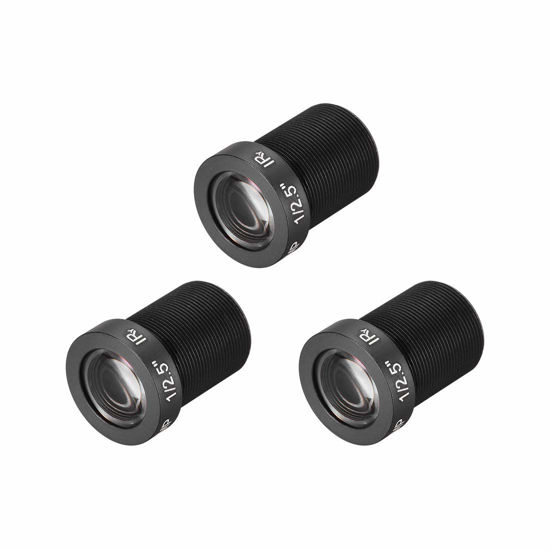 Picture of uxcell 3 Pcs CCTV Camera Lens 12mm Focal Length 5MP F2.0 1/3 Inch Wide Angle for CCD Camera