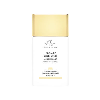 Picture of Drunk Elephant B-Goldi Bright Drops - 1 fl oz - Illuminates Skin & Fades Hyperpigmentation with 5% Niacinamide & Diglucosyl Gallic Acid - Free of Essential Oils, Silicones & Fragrances - Cruelty Free