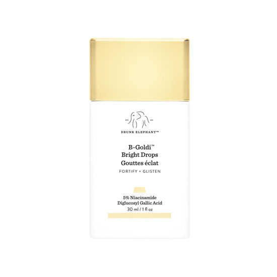 Picture of Drunk Elephant B-Goldi Bright Drops - 1 fl oz - Illuminates Skin & Fades Hyperpigmentation with 5% Niacinamide & Diglucosyl Gallic Acid - Free of Essential Oils, Silicones & Fragrances - Cruelty Free