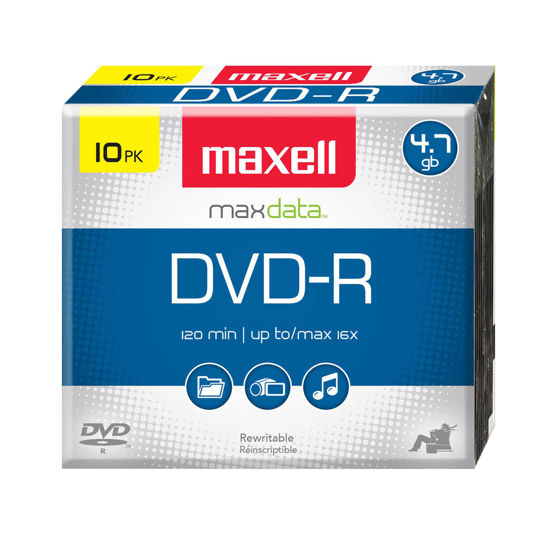 Picture of Maxell 638004 4.7Gb Dvd-R 10Mm Jewel case, 10-pack (with jewel case)