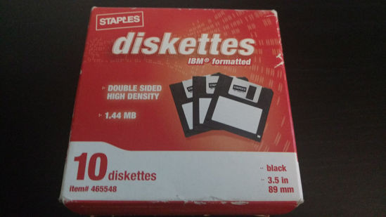 Picture of Staples 3.5" Formatted Diskettes, IBM DS-HD, Black, Pack of 10