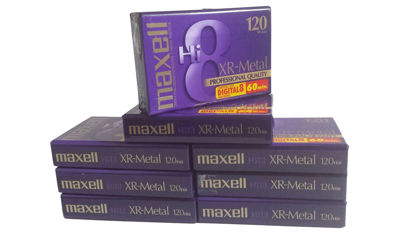 Picture of 8 PACK MAXELL XR-METAL 120 PROFESSIONAL 8MM Hi8 60 min. TAPES