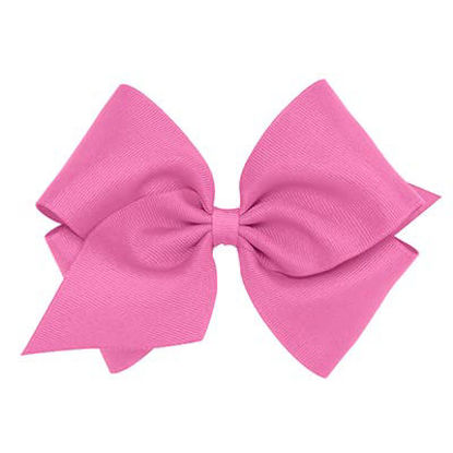 Picture of Wee Ones Girls' Classic Grosgrain Hair Bow on a WeeStay Clip with Plain Wrap, Mini King, Rose