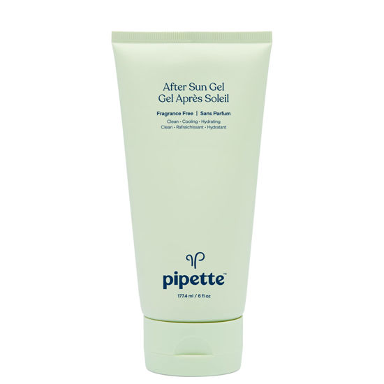 Picture of Pipette After Sun Gel - Cooling Moisturizing After Sun Care for Face and Body, Aloe Vera Gel with Squalane and Plant-Derived Ingredients, Sun Relief Skin Care, Fragrance-Free 6 oz