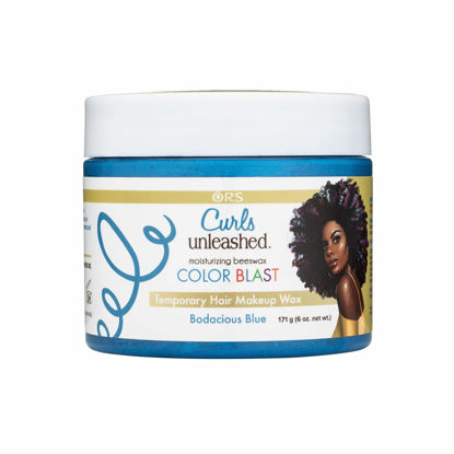 Picture of ORS Curls Unleashed Color Blast Hair Wax, Temporary Curl Defining Wax, Bodacious Blue, (6.0 oz)