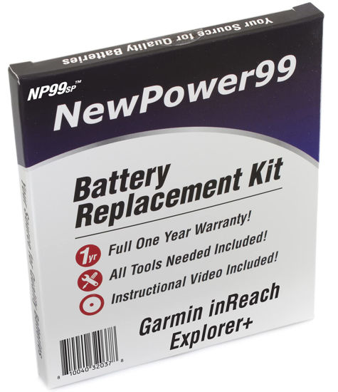 Picture of Battery Kit for Garmin InReach Explorer+ with Tools, How-to Video, Battery from NewPower99