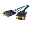 Picture of StarTech.com 3 ft. (0.9 m) VGA to RCA Cable - RCA Breakout - HD15 (M)/Component (M) - VGA to Component (HD15CPNTMM3) black