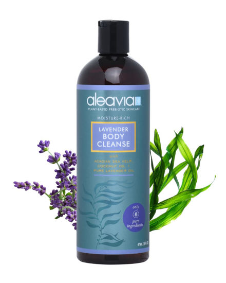 Picture of Aleavia Lavender Body Cleanse - Organic & All-Natural Prebiotic Body Wash, Scented with Pure Essential Oils - Nourish Your Skin Microbiome - 16 Oz.