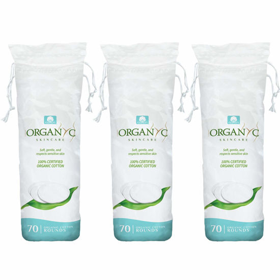 Picture of Organyc - 100% Certified Organic Cotton Rounds - Biodegradable Cotton, Chemical Free, for Sensitive Skin (210 Count) - Daily Cosmetics. Beauty and Personal Care