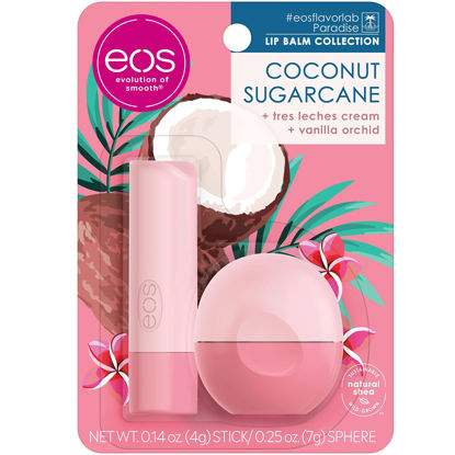 Picture of eos FlavorLab Paradise Lip Balm - Coconut Sugarcane | Long-Lasting Hydration | Lip Care for Dry Lips | 2 Pack